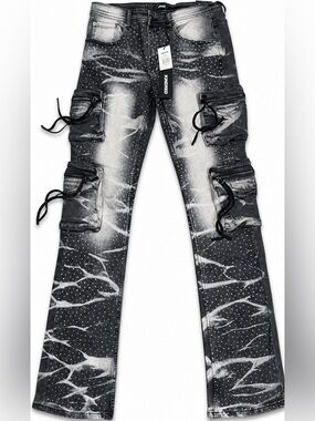 KINDRED Cargo Jeans Smoke Black 32x36 NWT